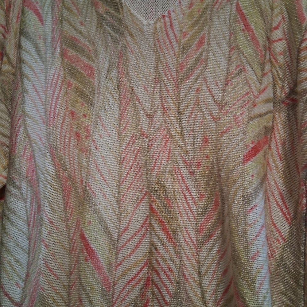 Chico's Multicolor Leaf Pattern Blouse - Picture 3 of 5